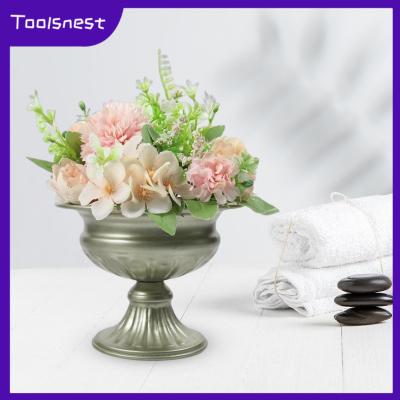 Toolsnest แจกันตะแกรงดอกไม้โลหะ,ของประดับตกแต่งสะสมงานฝีมือศิลปะดอกไม้สไตล์ยุโรปหม้อสำหรับห้องนอนเตาผิงสำนักงานตั้งโต๊ะ