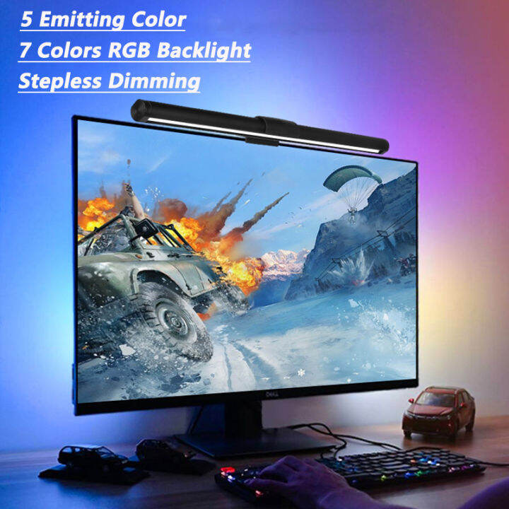 RGB Led Monitor Lights Bar Stepless Dimmable Desk Lamps Screen Hanging