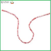 QIZUI สีขาวขาว หยกเปอร์เซีย 6mm ครับ สีชมพูอมชมพู ลูกปัดสีขาวสีชมพู หยกเปอร์เซียสีชมพู กลมกลมๆ ลูกปัดอัญมณีธรรมชาติ สำหรับทำเครื่องประดับ