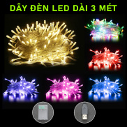 Dây Đèn LED Dài 3 Mét Trang Trí Decor Nhà Cửa, Cây Cảnh,... Dùng Pin USB