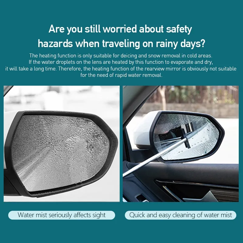 Car rearview mirror wiper retractable portable portable rain