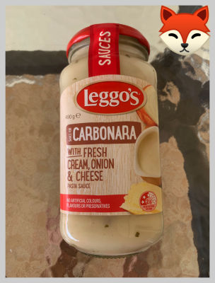 { Leggos  }  Carbonara Sauce with Fresh Cream Onion &amp; Cheese Size 490 g.