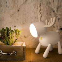 New 1Pc Cartoon Deer Elk Night Light Rotary Tail Adjustable Timing Multicolor USB Lamp Kids Bedroom Home Decor