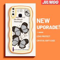 เคส JIUMOO สำหรับ Infinix Smart 4เคส X653 4C อัจฉริยะแฟชั่นผีเสื้อหลากสีครีมคลื่นเคสมือถือกันกระแทกแบบใสนิ่มเคสโปร่งใสลายกล้องถ่ายรูปที่เรียบง่ายปลอกป้องกันอ่อนโยน