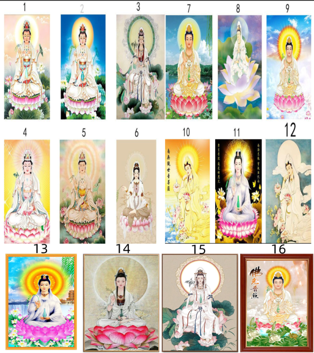 5d-เจาะทรงกลมใหม่ภาพวาดเพชร-diy-พระอวโลกิเตศวรโพธิสัตว์และ-bodhisattva-นั่งอยู่ในดอกบัว-avalokitesvara-ปักงานปักครอสติชการตกแต่งบ้าน5d