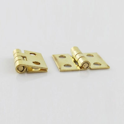 10 pcs Mini ss Hinge with Nail Wooden Box Cabinet Door Metal Hinges 4 Hole 8*10MM Right Angle Copper Hinge DIY Miniature Furniture Accessories