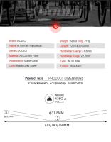 DODICI มือจับจักรยานคาร์บอนไฟเบอร์ราวจับ MTB 9องศา31.8*720/740/760มม. จักรยานเสือภูเขาเคลือบ XC อุปกรณ์จักรยาน
