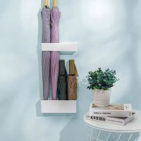 2 PCS Set Modern Home Umbrella Storage Rack Velcro Adhesive Wall-mounted Umbrella Holder Hanger Organizer Nordic Umbrella Stand