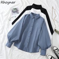 【HOT】◄✆✔ Lantern Sleeve Shirts Baggy S-3XL Aesthetics Preppy Ins Minimalist Kpop Fashion Clothing Camisas