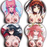 อะนิเมะสาว3D หัวนมแผ่นเมาส์สำหรับเล่นเกมส์นมใหญ่ลีกของ Legends Genshin Impact Azur Lane Wrist Rest แผ่นรองปูโต๊ะ