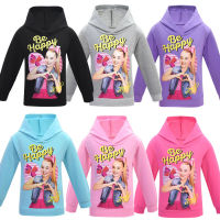 Jojo Siwa เสื้อกันหนาวหมวกเด็กชายหญิง4-12ปีฤดูใบไม้ผลิฤดูใบไม้ร่วงการ์ตูนสบายๆเสื้อผ้าเด็กเสื้อกันหนาวหมวกแขนยาวเสื้อกันหนาว7222