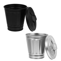 ✙ Can Trash Galvanized Desktop Desktop Can Iron Metal Mini Garbage Bin Desktop Pot Trash 2 Car Small Can Trash Pail Flowerpot