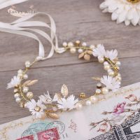 2021 Baby Girl Crown Princess Floral Flower Beading Patchwork Headdress Boho Wedding Birthday Headpiece Headband Hair Wreath