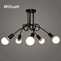 American Style Iron Semi Flush Mount Ceiling Lamp Restaurant Ho Bedroom Sitting Room DiningRoom Creative Modern Hanging Light