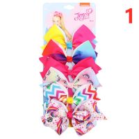 6PcsSet JoJo Bows Jojo Siwa Printed Ribbon Hair Bows Hairgrips Boutique Handmade Knot Hair Clip Hair Accessories