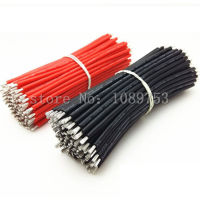 【✱2023 HOT✱】 fka5 25ชิ้น22awg สีดำ Red25pcs 24awg 26awg 10เซนติเมตรยาวซิลิโคนสายสายยาง