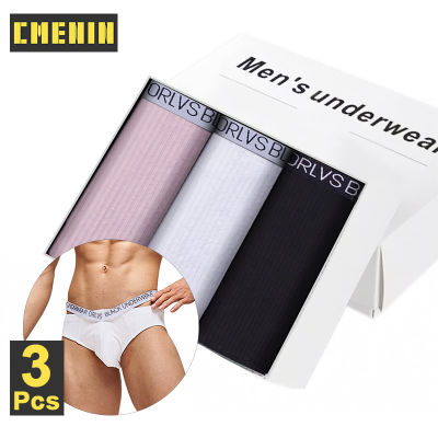 CMENIN ORLVS 3Pcs โลโก้ผ้าฝ้ายกางเกงในระบายอากาศผู้ชาย Jockstrap กางเกงในบุรุษกางเกงกระเป๋า OR6251