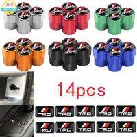 4pcs + 10pcs Car styling Wheel Tire Valve Caps Case Emblem TRD stickers Auto accessorie for Toyota