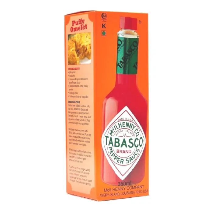 Tabasco Pepper Sauce 350ml for your daily cooking needs no fat no