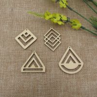 ☁✼ 10pcs Unfinished Wood Blanks Macrames Triangle Teardrop Diamond Shape Wooden Macrame For DIY Earrings Findings Jewelry