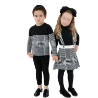 In stock Kids Sweaters Brother Sister Mathcing Knitted Clothes Plaid knit Pullover Tops A Line Skirt Baby Strappy Pants Bloomers