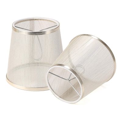 2 Pack Clip on Gauze Chandelier Lamp Shades Little Upright Wall Candle Light Lampshade