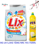 TẶNG KM Bột giặt LIX 5,5 kg Hương Nước hoa Tặng Nước Rửa chén 400g