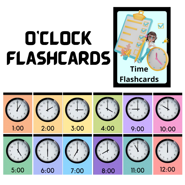 Time Flashcards, Educational Laminated Flashcards Lazada PH