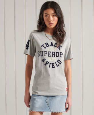 SUPERDRY COLLEGIATE ATHLETIC UNION T-SHIRT - เสื้อยืด สำหรับผู้หญิง สี Grey Marl