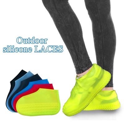 Waterproof Shoes Covers Silicone Rain Boots Slip-Resistant Shoe Waterproof Cover Rubber Boots Reusable Footwear Protector Covers Shoes Accessories
