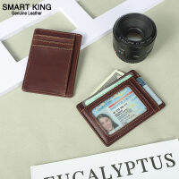 Smart King กระเป๋าใส่บัตรเครดิตบางพิเศษสำหรับผู้ชายหนังวัวแท้กระเป๋าเงินใส่เหรียญขนาดเล็กคนขับซองใส่ใบอนุญาตกระเป๋าสตางค์ขนาดเล็ก8489