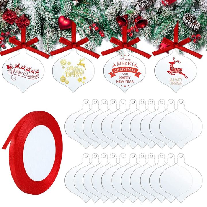 3 Inch Clear Acrylic Christmas Ornaments Acrylic Christmas DIY Tag ...