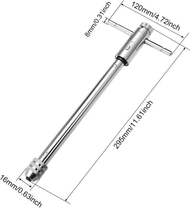 uxcell-adjustable-ratchet-tap-wrench-t-handle-for-metric-m5-m12-taps-tap-reamer-tapping-ratcheting-wrench-hand-tool-295mm-11-61-inch-approx-body