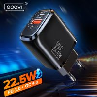 QOOVI USB คู่ Type C PD 20W ที่ชาร์จ5A อะแดปเตอร์ติดผนังชาร์จเร็ว4.0 QC สำหรับ14 13 12