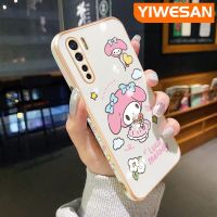 YIWESAN เคสสำหรับ OPPO A91 Reno 3 4G F15 Reno 3 Pro 5G เคสการ์ตูนน่ารักเมโลดี้ดีไซน์ใหม่แฟชั่นเคสโทรศัพท์ชุบโลหะหรูหราคลุมทั้งหมดป้องกันเลนส์กล้องเคสเคสซิลิโคนกันกระแทกนิ่ม