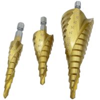 High Quality ! 3pcs HSS Spiral Grooved Step Drill Drills Bit 4mm to 12mm/20mm/32mm Cut Tool Set Drills Drivers