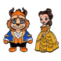 Beauty and the Beast Badges With Anime Brooches for Women Badges on Backpack Enamel Pin Lapel Pins New Year Gift Accessories