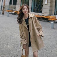 Fashion nd New Women Trench Coat Long Double-Breasted Belt Blue Khaki Lady Clothes Autumn Spring Outerwear Oversize Quality