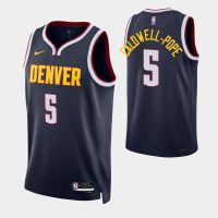 นักเก็ต NBA Denver ของแท้ แบบใหม่ สําหรับผู้ชาย ปี 2022-23 #5 เสื้อกีฬาแขนสั้น ลายทีม Kentavious Caldwell Pope Icon Edition Jersey Deep Blue