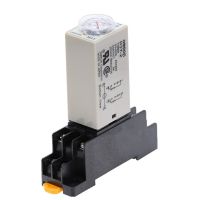 Rotary Knob DPDT 1S/5S/10S/30S/60S/3M/5M/10M/30M/60M Timer Timing Time Relay AC 220V H3Y-2 With Base Socket PYF08A