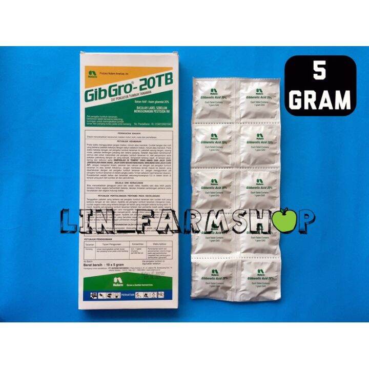 GIBGRO 20 TB 5 GRAM ZPT / GIBGRO PIL ( Asam Gibberellat 20 % ) | Lazada ...