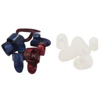 Guitar Kit Includes 8 Pieces Guitar Thumb and Finger Picks (Metal and Blue Celluloid), 5 Pieces Clear Guitar Finger Protectors