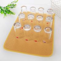 【DT】hot！ Table Dish Dryer In The Cabinet Drying Mats and Rhombus Colored  Placemats Coasters