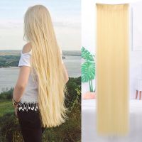WTB Synthetic Super Long Hairpieces 100cm 5 Clip In Hair Extension Heat Resistant Long Straight Black Fake Hairpiece for Women N Wig  Hair Extensions