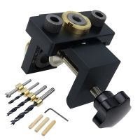 3 in 1 Doweling Jig Kit Pocket Hole Drilling Locator Jig Detachable Drill Guide Puncher Furniture Connecting Woodworking Tools Drills  Drivers