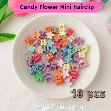 10 pcs Cute girl flower Small Hair clip child cute candy color