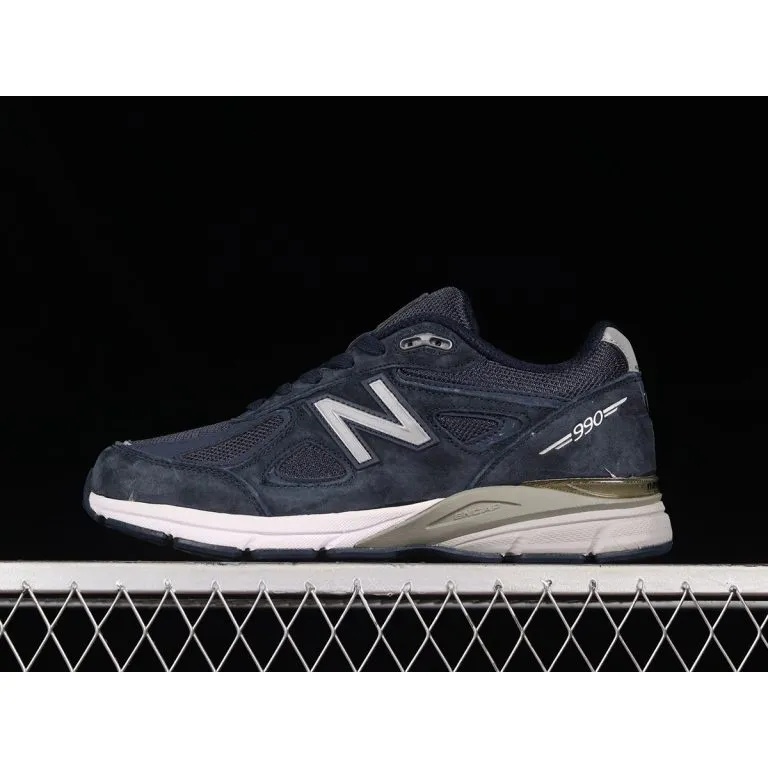 Kith x New_Balance_ 990v4 Navy Low Sports Sneakers Running Shoes 