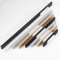 Long Wardrobe Handle Black Gold Silver Kitchen Cabinet Drawer Cupboard Pull Aluminum Alloy Furniture Bar 15cm-120cm