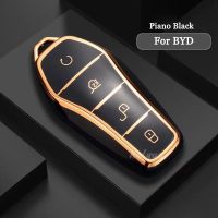 Soft TPU Car Smart Key Case Cover for BYD Song PRO Han EV Max Tang DM 2018 Qin PLUS Keyless Protector Shell Auto Accessories Key Chains