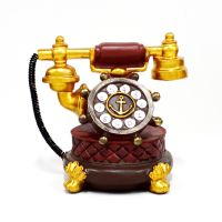 Retro Phone Statue as Desk Accessories Antique Resin Old Phone for Office Accessories Decorative Telefon for Nordic Home Decor